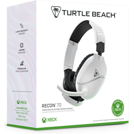 Turtle Beach Ear Force Recon 70x White (2024) Over-Ear-Gaming-Headset (weiß, Xbox Series X|s, Xbox One, PS4, PS5, Switch, PC, Mobil)