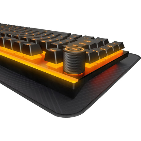 Ruhig sein! Leicht montierte Silent Linear RGB mechanische Gaming-Tastatur (schwarz, US-Layout (QWERTY), Silent Linear, 100 %, ArGB, PBT Double-Shot-Tastenkappen)