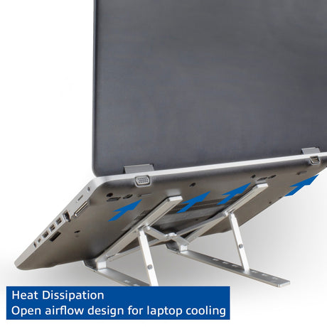 Act Connectivity Laptopständer Aluminium, faltbar (Aluminium, höhenverstellbar in 7 Positionen)