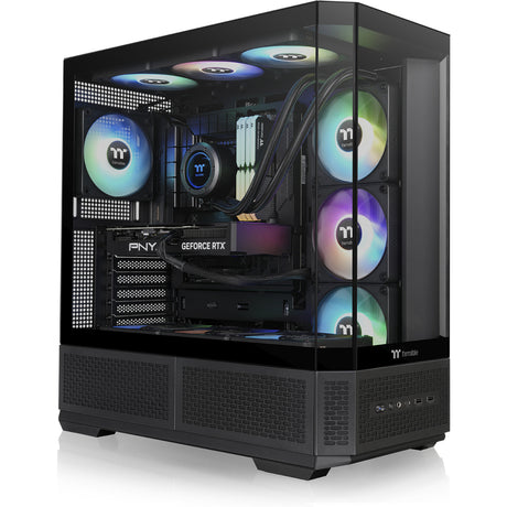 Thermaltake View 370 tg argb Midi-Tower-Gehäuse (schwarz | 2x USB-A | 1x USB-C | RGB | gehärtetes Glas)