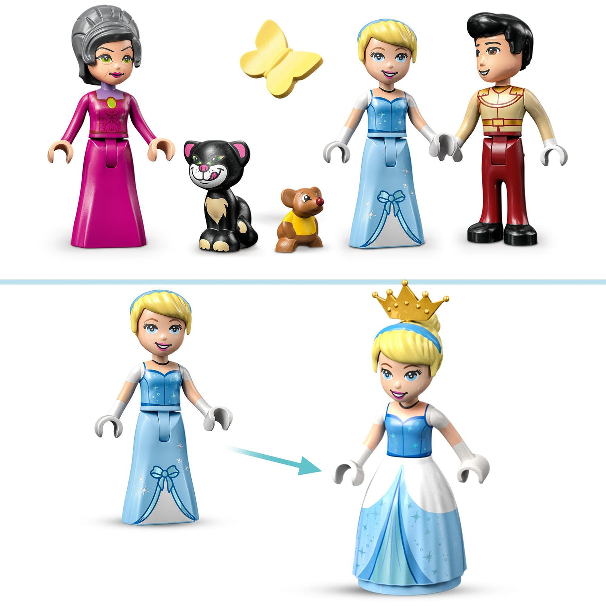 Lego Disney Princess – Bauspielzeug „Aschenputtels Schloss und der hübsche Prinz“ (43206)