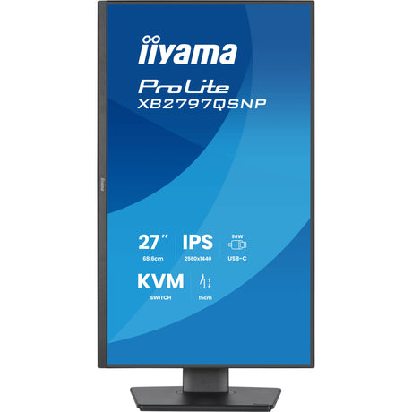 Iiyama Prolite xb2797qsnp-b1 27 Monitor (schwarz, HDMI, Display Port, 2x USB-A, 2x USB-C, RJ-45)