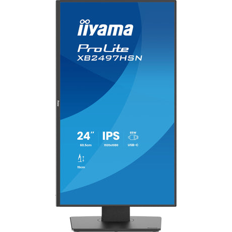 Iiyama Prolite XB2497HSN-B1 23,8-Monitor (Schwarz (matt), 100 Hz, HDMI, Display-Port, USB-C, Audio, LAN)