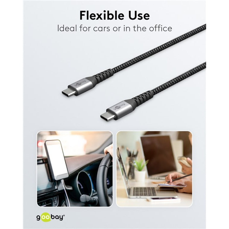 Goobay USB-C Schnellladegerät Nano (65 W) und USB-C Textilkabel