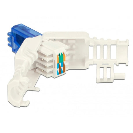 Delock RJ45 Stecker Cat.6a UTP Werkzeugloser Stecker (weiß, 2 Stück)