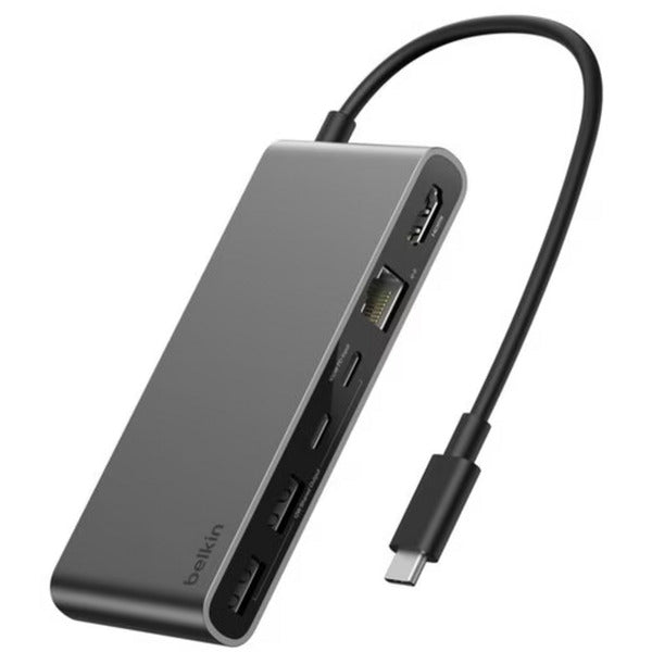 Belkin 8-poorts usb-c-hub met 2,5 gb ethernet-poort usb-hub (grijs)