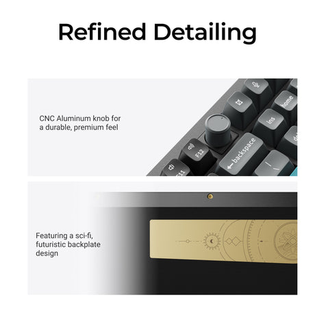 Keychron Q6 Ultra-M3 8K kabellose, benutzerdefinierte mechanische Tastatur (Schwarz, US-Layout (QWERTY), Seidenpombraun, 100 %, RGB, Hot-Swap, 8K, 2,4 GHz Bluetooth 5.2 USB-C)