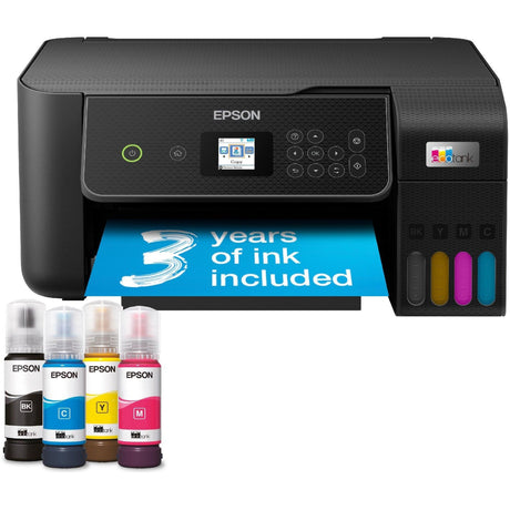 Epson Ecotank et-2871 A4-Multifunktions-Wi-Fi-Drucker mit Tintentank, All-in-One-Tintenstrahldrucker (Schwarz, Scannen, Kopieren, Wi-Fi, inklusive bis zu 3 Jahre Tinte)