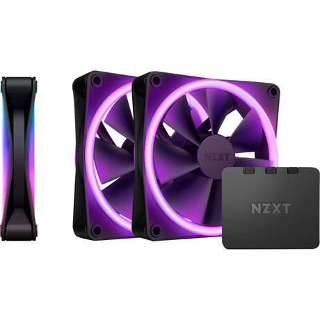 Nzxt F120 RGB Duo Gehäuselüfter (schwarz, 3 Stück, 120 x 120 x 25 mm, PWM, inkl. Controller)