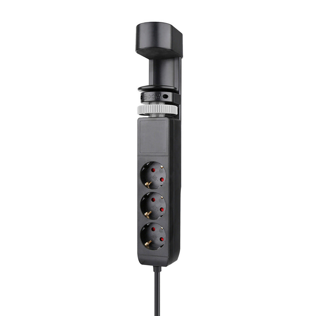 Neomounts ds22-840bl6 Tischsteckdose mit Klemme, 1,4 m, Innenbereich, Typ F, Kunststoff, schwarz, Stromversorgung