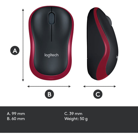 Logitech kabellose Maus M185 (rot, Einzelhandel)