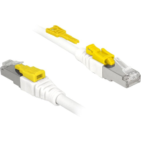 Delock Patchkabel RJ-45 sicher mit Cat.6a (weiß, 85333, 3 Meter)