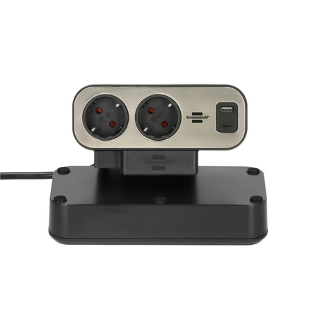 Brennerstuhl ®estilo Duplex-Steckdosenleiste mit Schalter und USB-C (Steckdosenleiste mit USB-C Power Delivery für schnelles Laden, 1x USB-C und 1x USB-A, 10x Steckdosen, 2m Kabel)