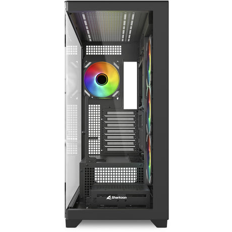 Sharkoon Elite Shark CA500 Midi-Tower-Gehäuse (schwarz | 2x USB-A | 1x USB-C | RGB | gehärtetes Glas)