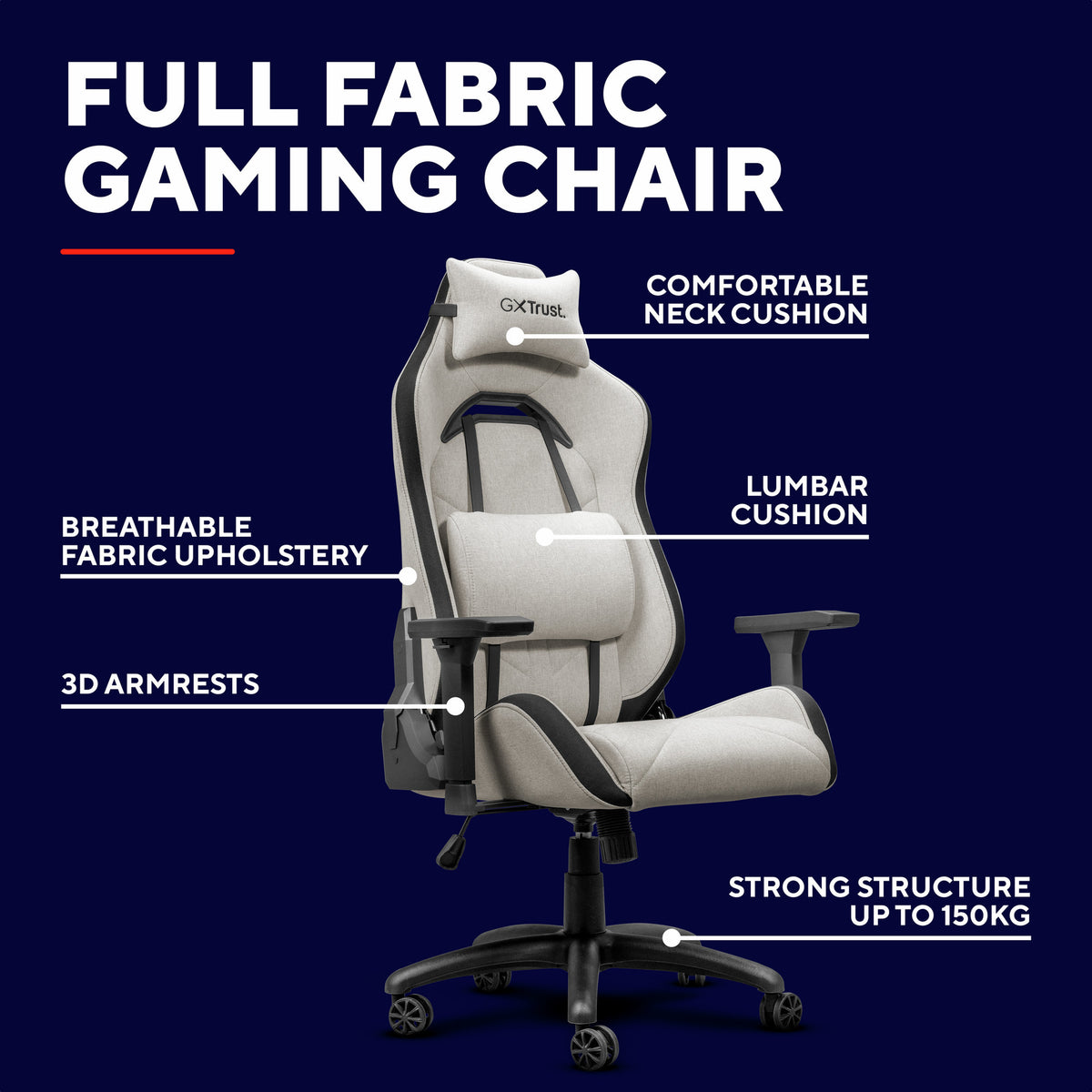 Trust GXT 723 Ruya bequemer Gaming-Stuhl aus Stoff