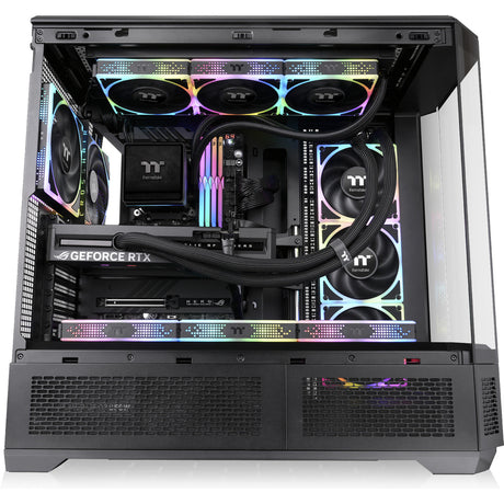 Thermaltake View 600 tg Big-Tower-Gehäuse (schwarz | 2x USB-A | 1x USB-C | gehärtetes Glas)