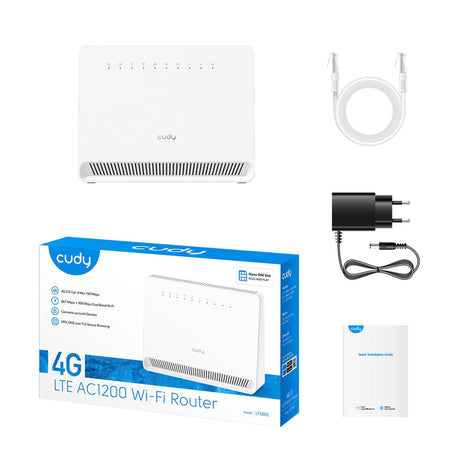 Cudy AC1200 Wi-Fi 4G LTE-Cat4 Mesh-Router (weiß, Mesh, App, Nano-Sim-Steckplatz)