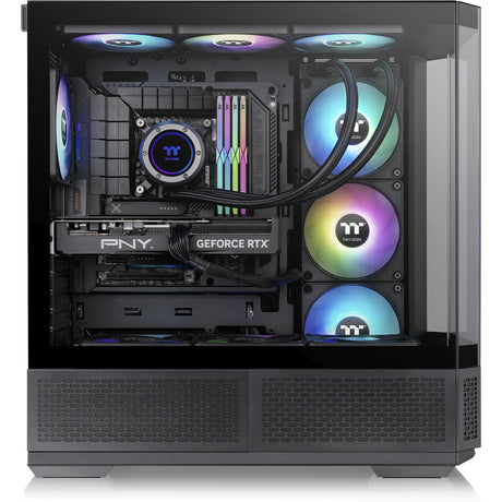 Thermaltake View 370 tg argb Midi-Tower-Gehäuse (schwarz | 2x USB-A | 1x USB-C | RGB | gehärtetes Glas)