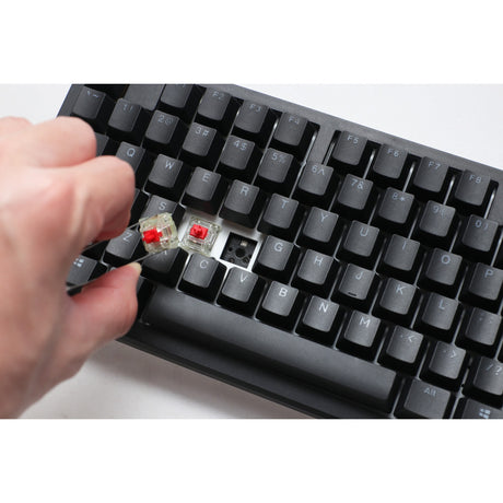 Ducky Zero 6108 Classic Black RGB mechanische Gaming-Tastatur (Schwarz, US-Layout (QWERTY), Cherry MX2A Rot, 100 %, RGB-LEDs, Double-Shot PBT, Hot Swap, 2,4 GHz | Bluetooth | USB-C)