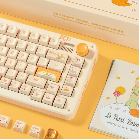Iqunix ZX75 Sunset Ponder kabellose mechanische Tastatur (hellgelb, US-Layout (QWERTY), Gateron-Rot, 75 %, RGB-LEDs, Hot-Swap-fähig, Double-Shot-PBT, 2,4 GHz | Bluetooth 5.1 | USB-C)