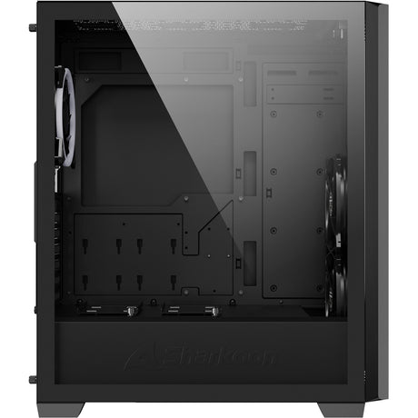 Sharkoon vs9 RGB schwarzes Midi-Tower-Gehäuse (schwarz | 2x USB-A | 1x USB-C | RGB | gehärtetes Glas)