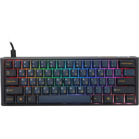 Mechanische Gaming-Tastatur Ducky One 3 Pro Mini RGB (Schwarz, US-Layout (QWERTZ), Cherry MX2A Braun, 60 %, RGB-LED, Double-Shot-PBT, Quack-Mechanik, Hot-Swap)
