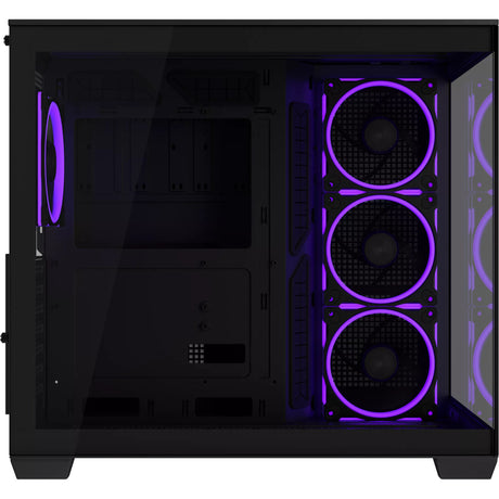 Asus a32 plus Midi-Tower-Gehäuse (schwarz | 2x USB-A | 1x USB-C | RGB | gehärtetes Glas)