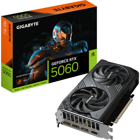Gigabyte geforce rtx 5060 windforce max oc 8g grafische kaart (dlss 4, 3x displayport, 1x hdmi 2.1)