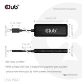 Club 3D USB-C auf Triple HDMI MST Hub 4K60Hz Adapter (Schwarz)