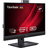 Viewsonic Videokonferenz-Docking-Monitor VG2757V-2K 27 (Schwarz (matt) grau, 1x HDMI, 1x Display-Anschluss, USB-A, USB-C, Audio)