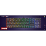 Mechanische Gaming-Tastatur Trust GXT 866 Torix (Schwarz, US-Layout (QWERTY), Huano Red, 100 %, RGB)