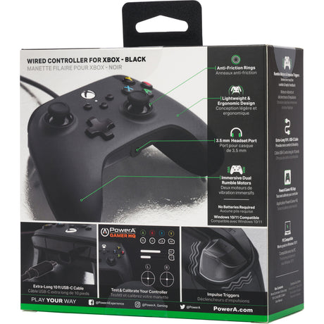 Kabelgebundener Powera-Controller für Xbox Series X|s (Schwarz, Xbox Series X|s, Xbox One, PC)