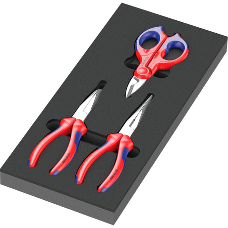 Wera 9781 Moosgummieinlage mit Knipex Zangenset 2, 3-teilig - 05150181001