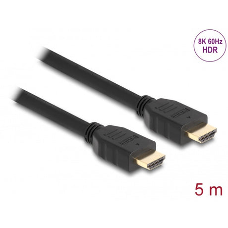 Delock High Speed HDMI Kabel (schwarz, 5 Meter, 8k 60hz, 48 Gbit/s)