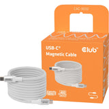 Club 3D USB-C Magnetspule 240 W PD3.1 weißes Kabel, 2 Meter Kabel (weiß)