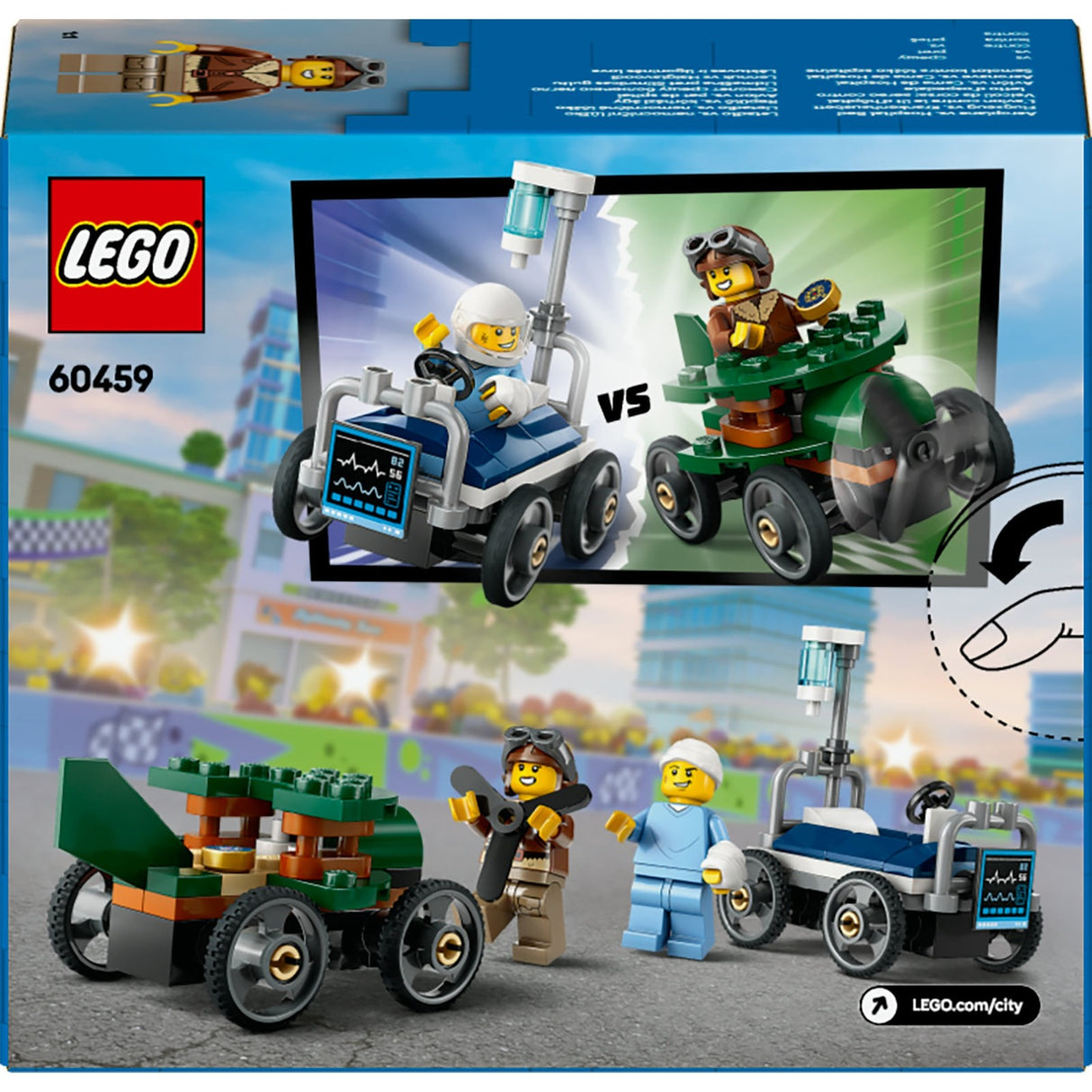 Lego City 60459 Rennwagenpaket: Flugzeug vs. Krankenhausbett