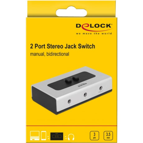 Delock Schalter Stereo Klinke 3,5 mm 2 Port manuell bidirektional (grau schwarz)