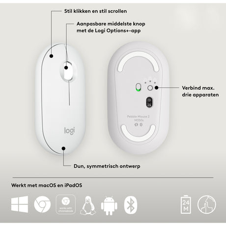 Logitech Pebble Mouse 2 m350s (weiß)