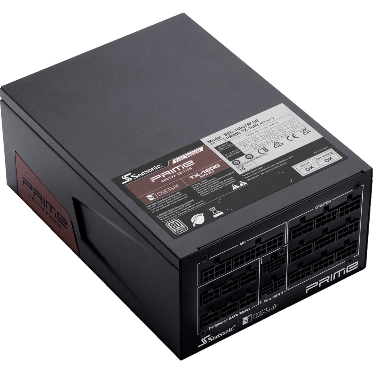 Noctua Prime TX-1600 Edition modulares 1600-Watt-Netzteil (schwarz, 2x 12VHPWR, 6x PCIE)