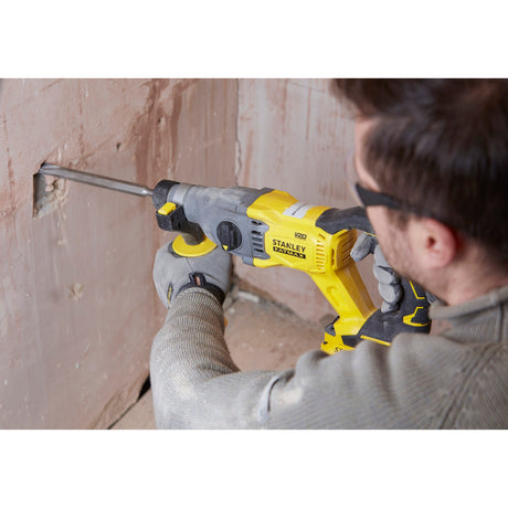Stanley Fatmax V20 18 V bürstenloser Akku-Bohrhammer Combo Kit Hammerbohrer (Gelb Schwarz, SDS+, 2 Akkus und Ladegerät im Lieferumfang enthalten, mit Koffer)