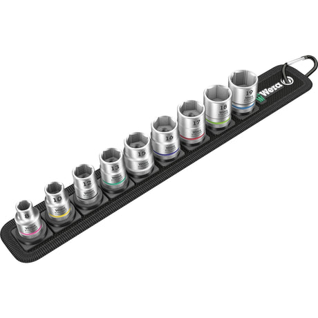 Wera Belt B 4 Zyklop Steckschlüsselsatz Steckschlüssel (schwarz silber, 9-teilig, mit 3 8 -Antrieb)