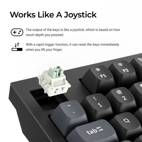 Keychron q5 he 8k magnetic switch keyboard (zwart, us lay-out (qwerty), ultra-fast lime, 96%, rgb leds, osa double-shot pbt, hot swap, knob)