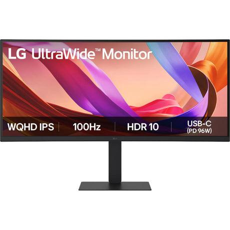 Lg ultrawide 34u650a-b 34 curved monitor (zwart, 1x displayport, 2x hdmi, 1x usb-c, 3x usb-a, 1x rj-45)