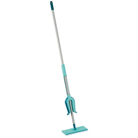 Leifheit Picobello Bodenwischer S Micro Duo mit Stiel – 27 cm Wischbreite – Türkis – Grau