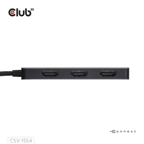 Club 3D USB-C auf Triple HDMI MST Hub 4K60Hz Adapter (Schwarz)