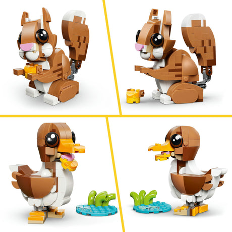 Lego® Creator 3in1 süße Tiere: Verspielter Welpe – Tierset – in ein Eichhörnchen oder eine Ente verwandeln – 31382