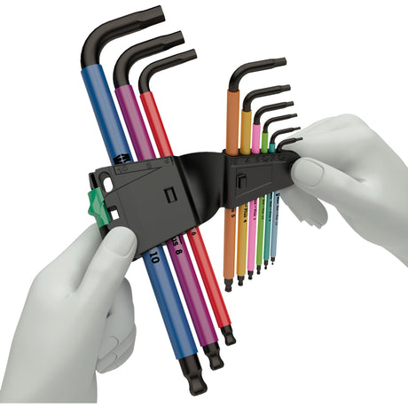 Wera Innensechskantschlüsselsatz 950 9 hex-plus multicolour hf 1 (schwarz, 9-teilig, farbcodiert)