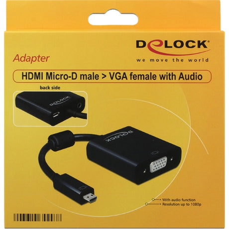 Delock Micro HDMI zu VGA Adapter (schwarz, 0,17 Meter)