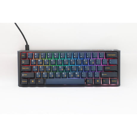 Mechanische Gaming-Tastatur Ducky One 3 Pro Mini RGB (Schwarz, US-Layout (QWERTZ), Cherry MX2A Braun, 60 %, RGB-LED, Double-Shot-PBT, Quack-Mechanik, Hot-Swap)
