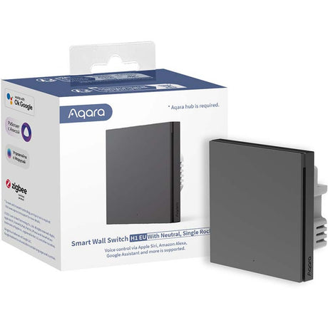 Aqara Smart Wall Switch H1 Einzelschalter (Anthrazit, Zigbee 3.0, Neutralleiter erforderlich)